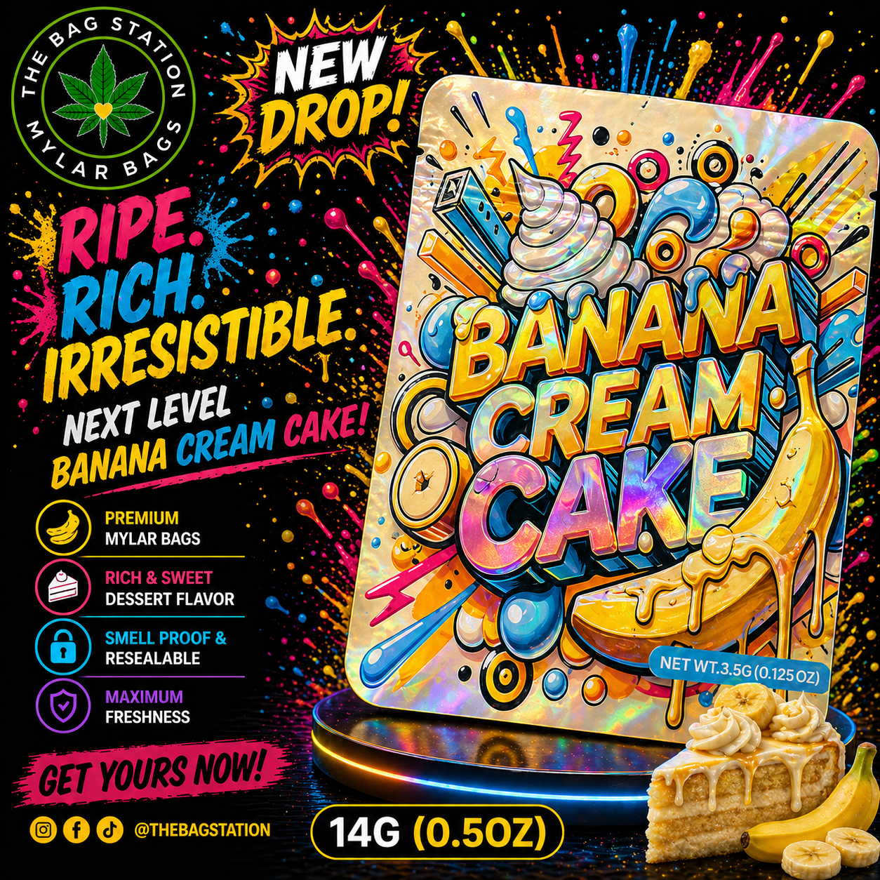 Banana Cream Cake Mylar Bags – Smooth Look, Fresh Protection
