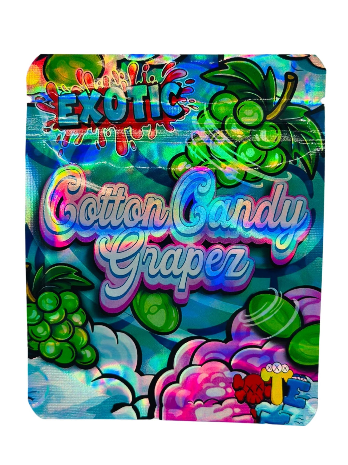 Cotton Candy Grape 3.5G Mylar bags.