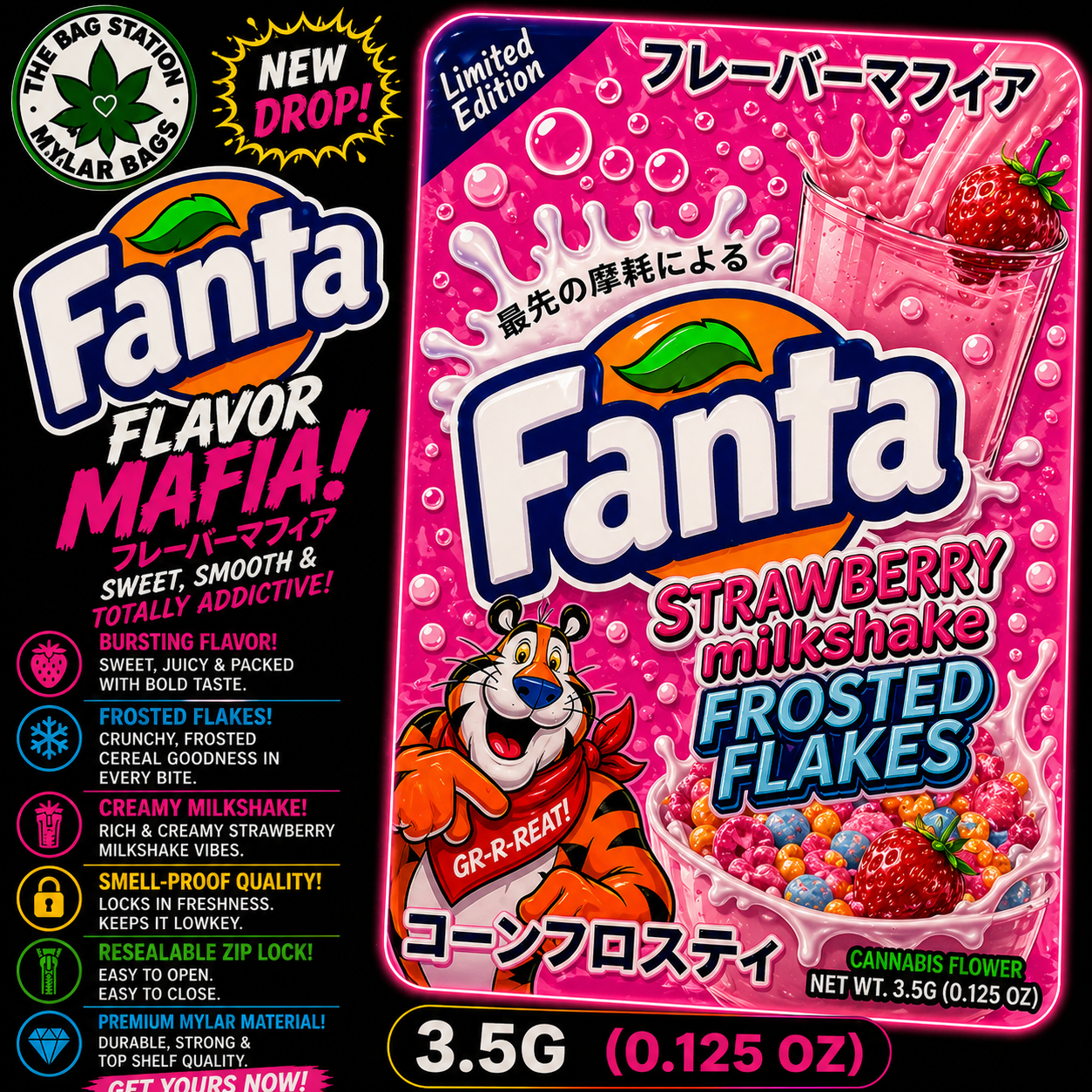 Fanta Strawberry Milkshake Mylar Bags – Creamy Look, Fresh Protection