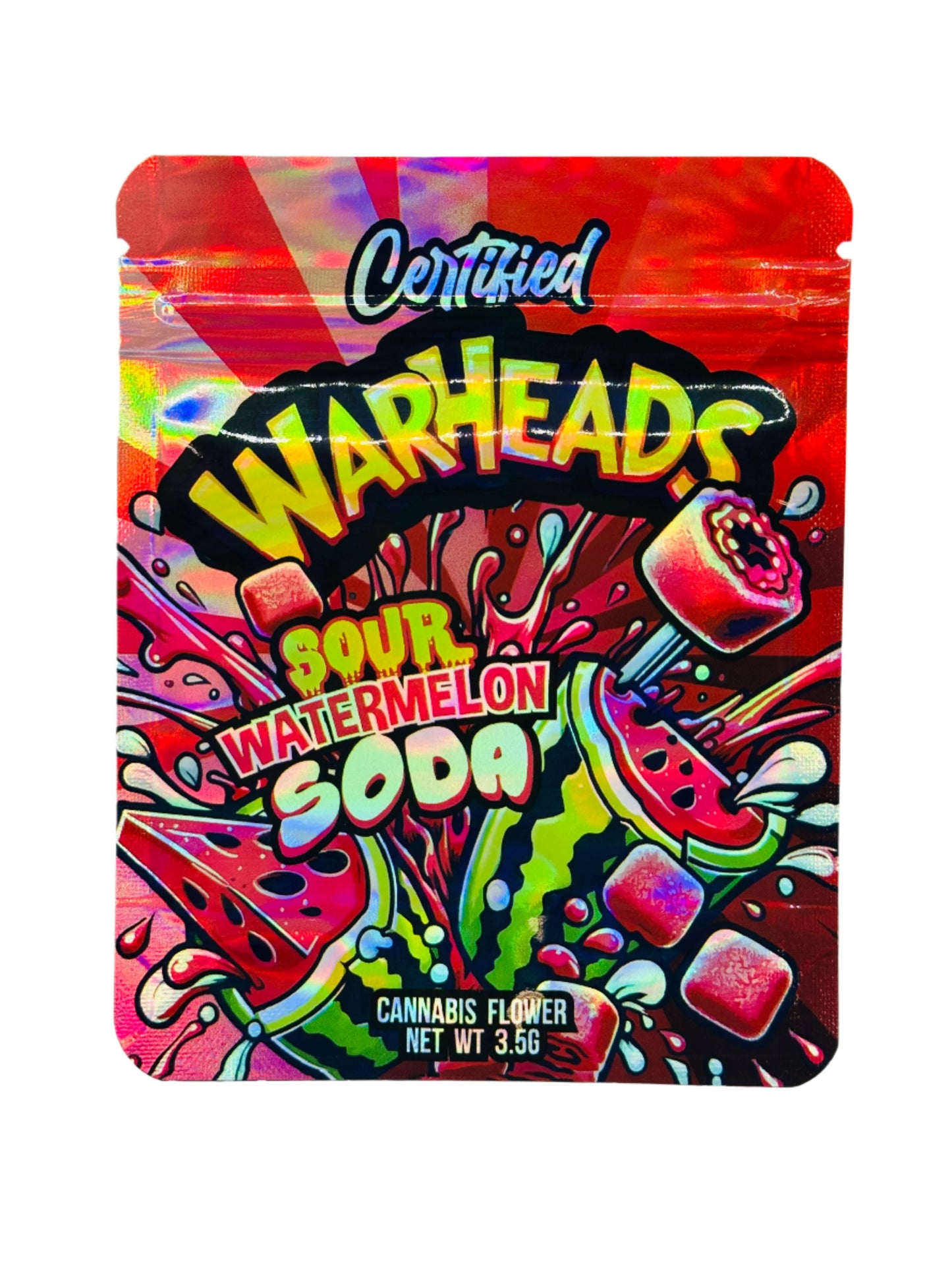 Sour Watermelon Soda 3.5G Mylar Bag.