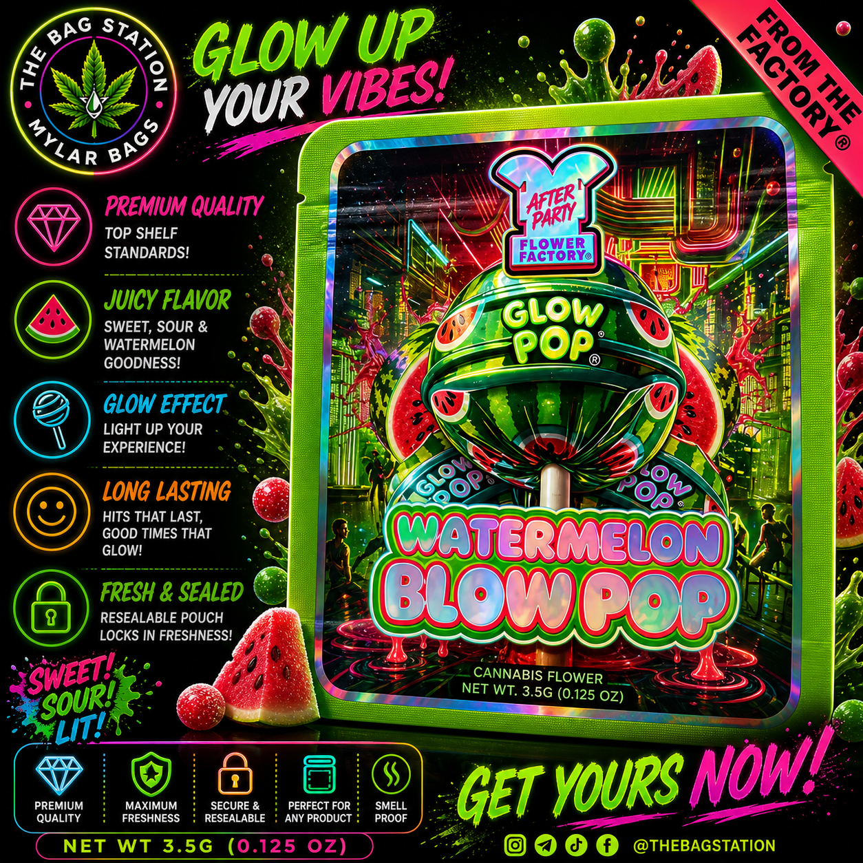 Watermelon Blowup Mylar Bags – Premium Smell Proof Packaging