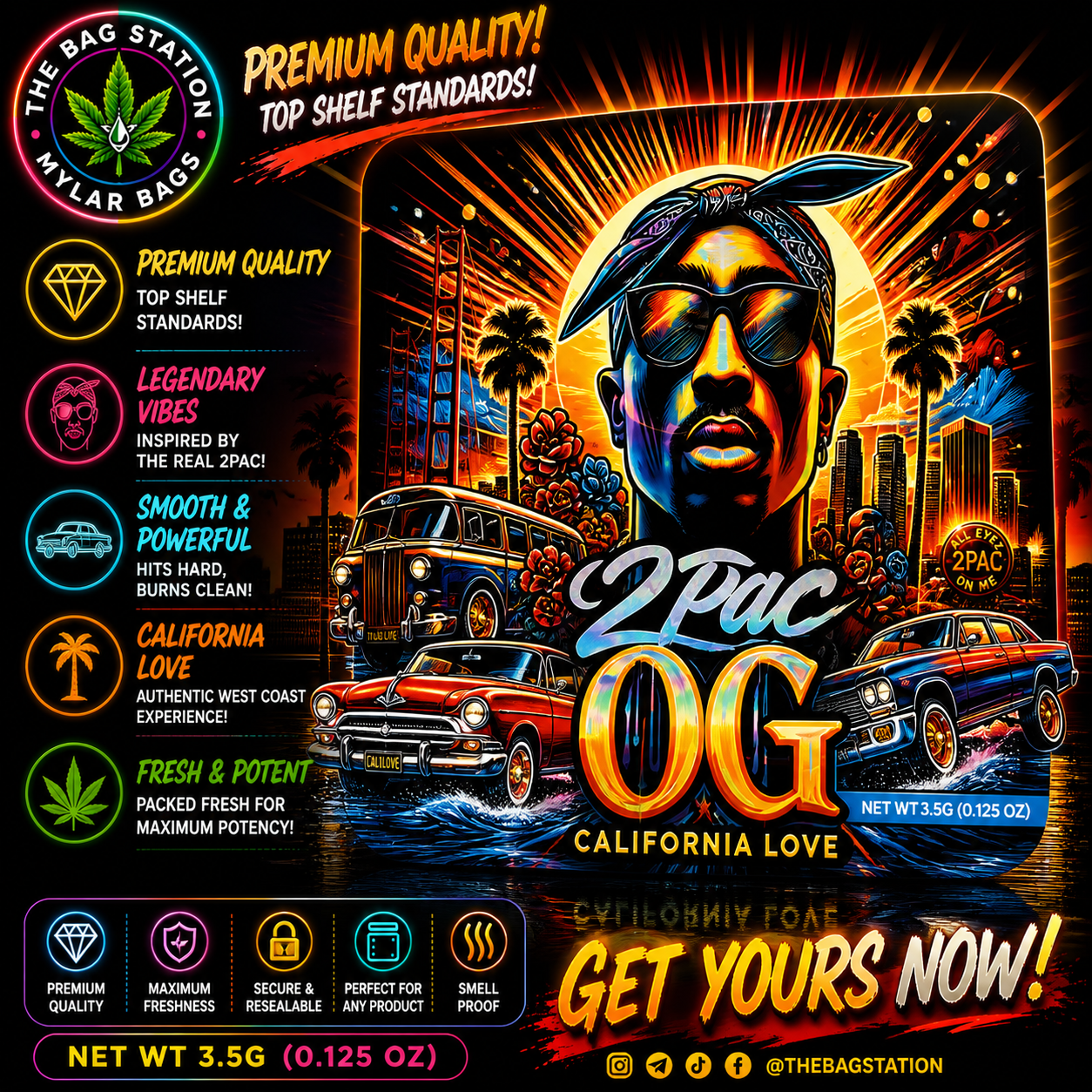 2 Pac OG Mylar Bags – Premium Smell Proof Packaging