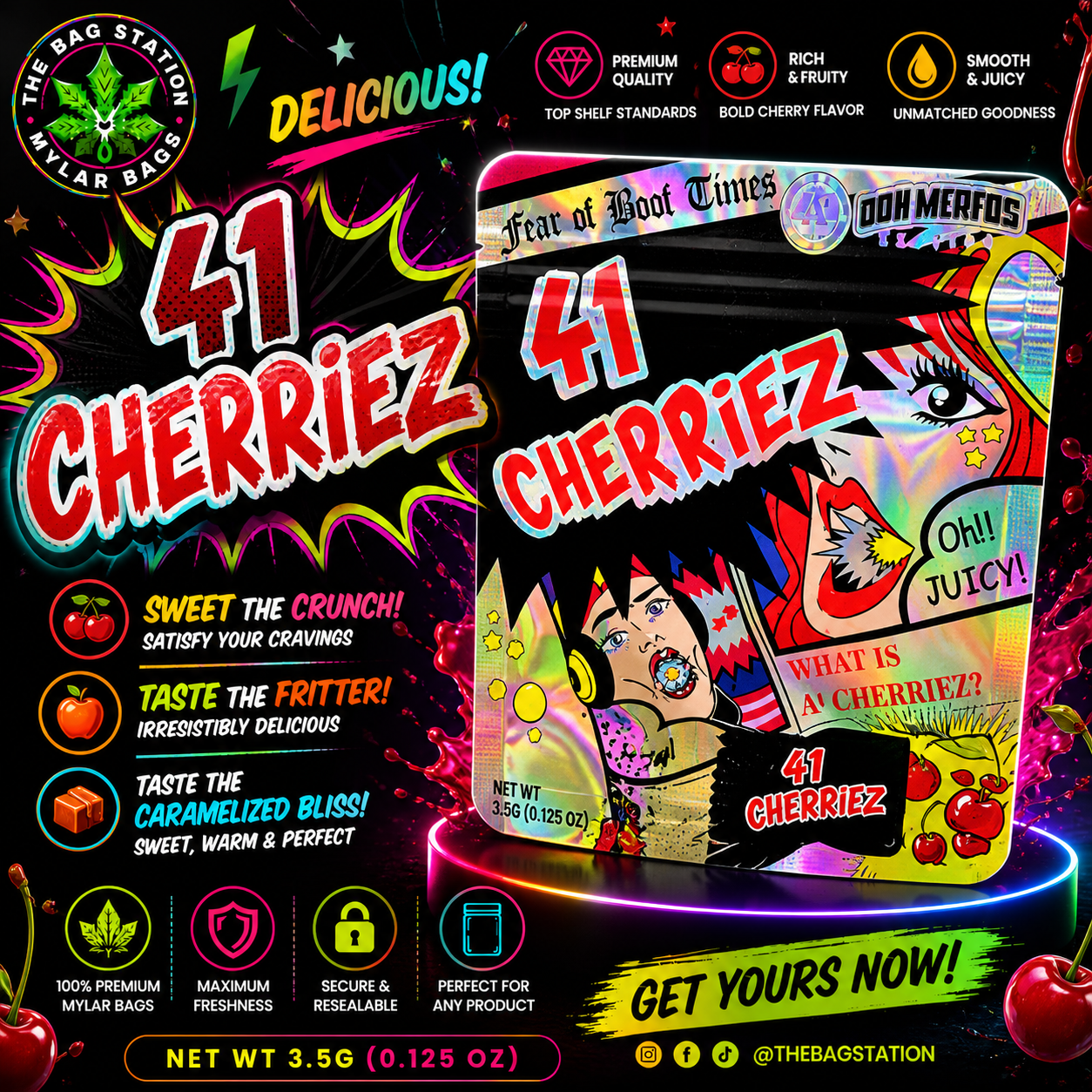 41 Cherriez Mylar Bags – Bold Cherry Look, Fresh Protection
