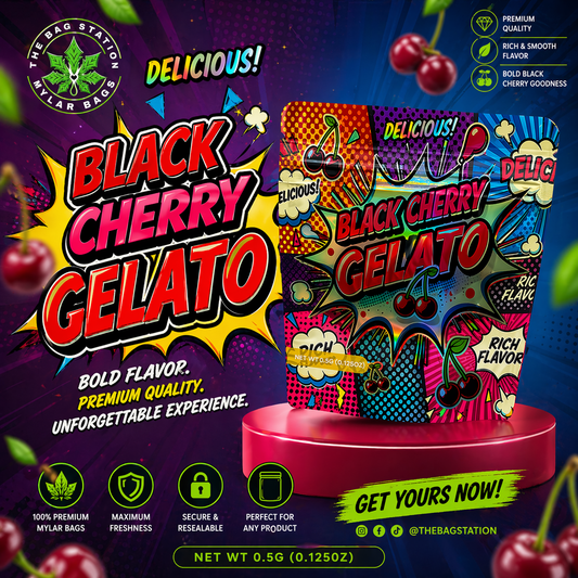 Black Cherry Gelato Mylar Bags – Smell Proof Premium Packaging