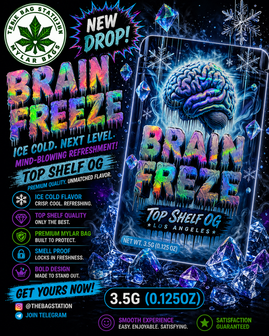Brain Freeze Mylar Bags – Icy Look, Fresh Protection