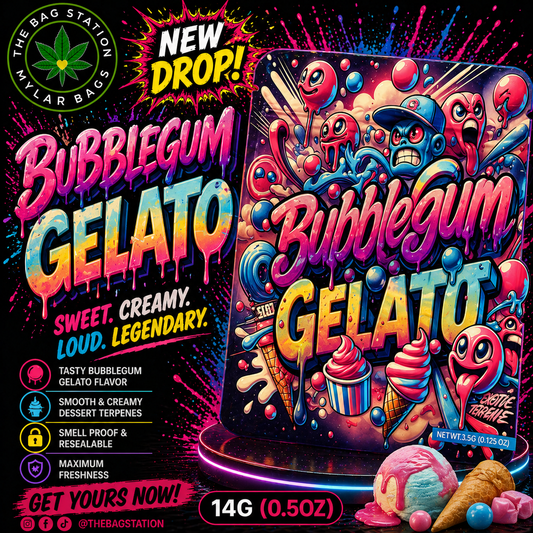 Bubblegum Gelato Mylar Bags – Sweet Blend, Fresh Protection