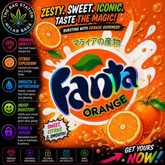 Fanta Orange Mylar Bags – Premium Smell Proof Packaging