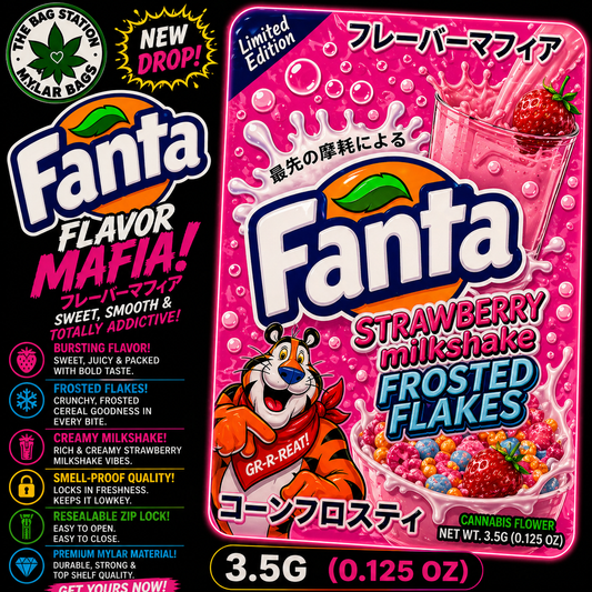 Fanta Strawberry Milkshake Mylar Bags – Creamy Look, Fresh Protection
