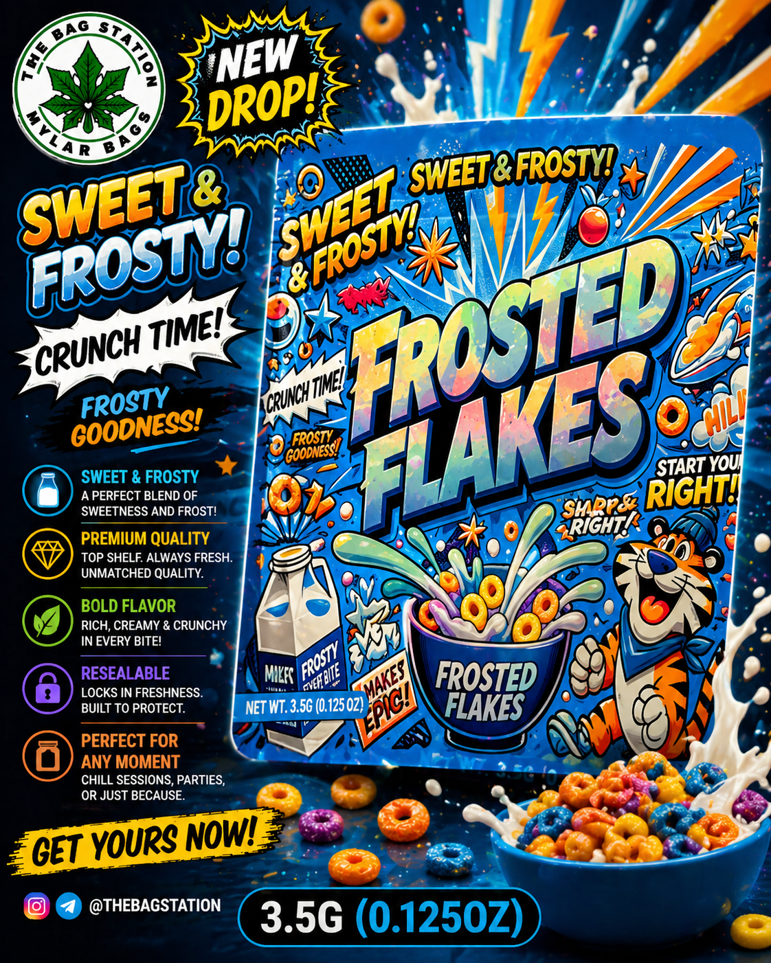Frosted Flakes Mylar Bags – Crisp Look, Fresh Protection