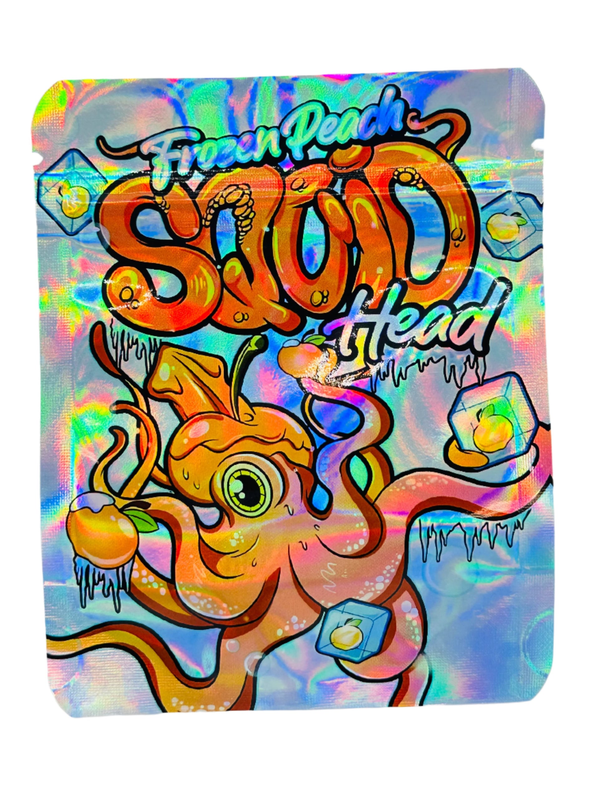 Frozen Peach SQUID Head 3.5G Mylar Bag