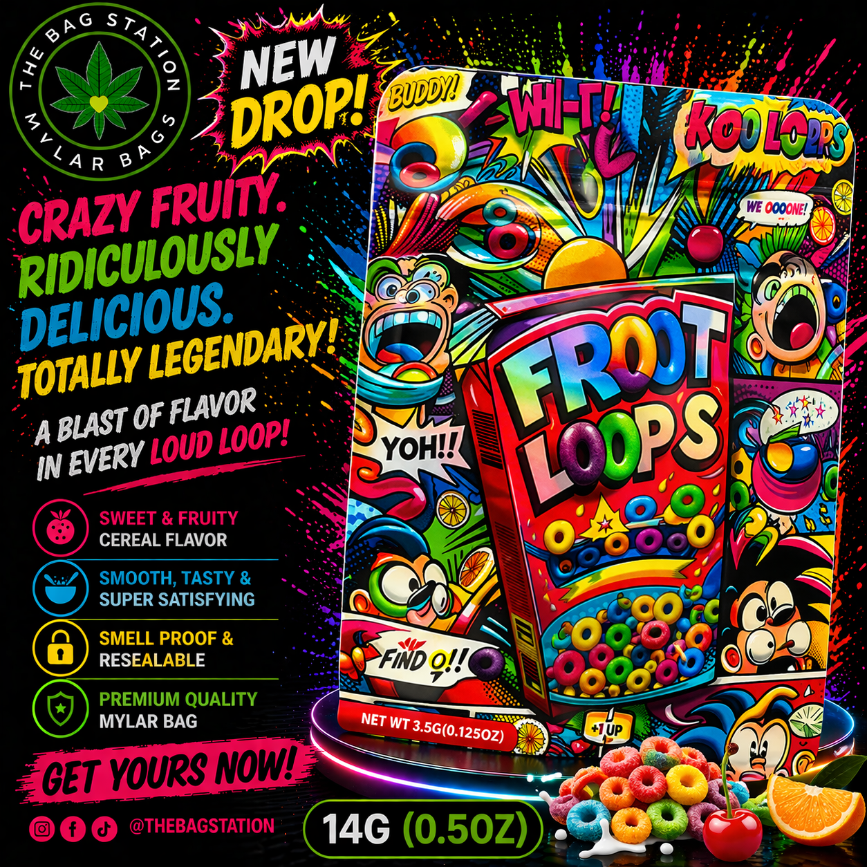 Froot Loops Mylar Bags – Colorful Look, Fresh Protection