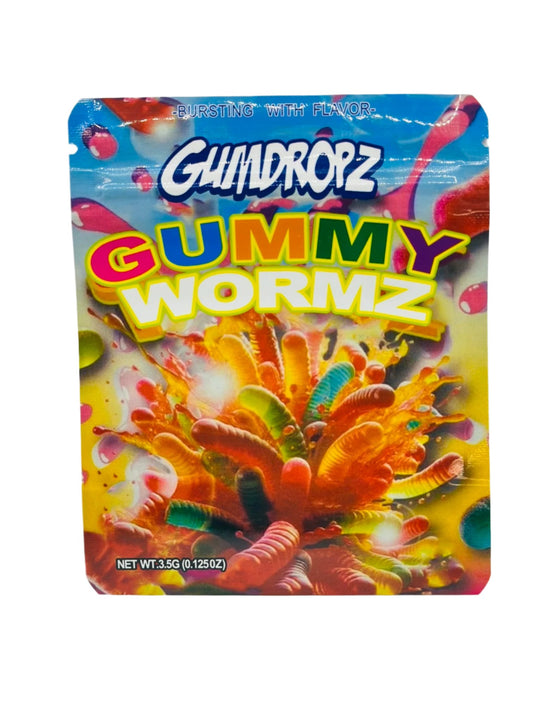 GUMDROPZ GUMMY WORMZ 3.5G Mylar bags