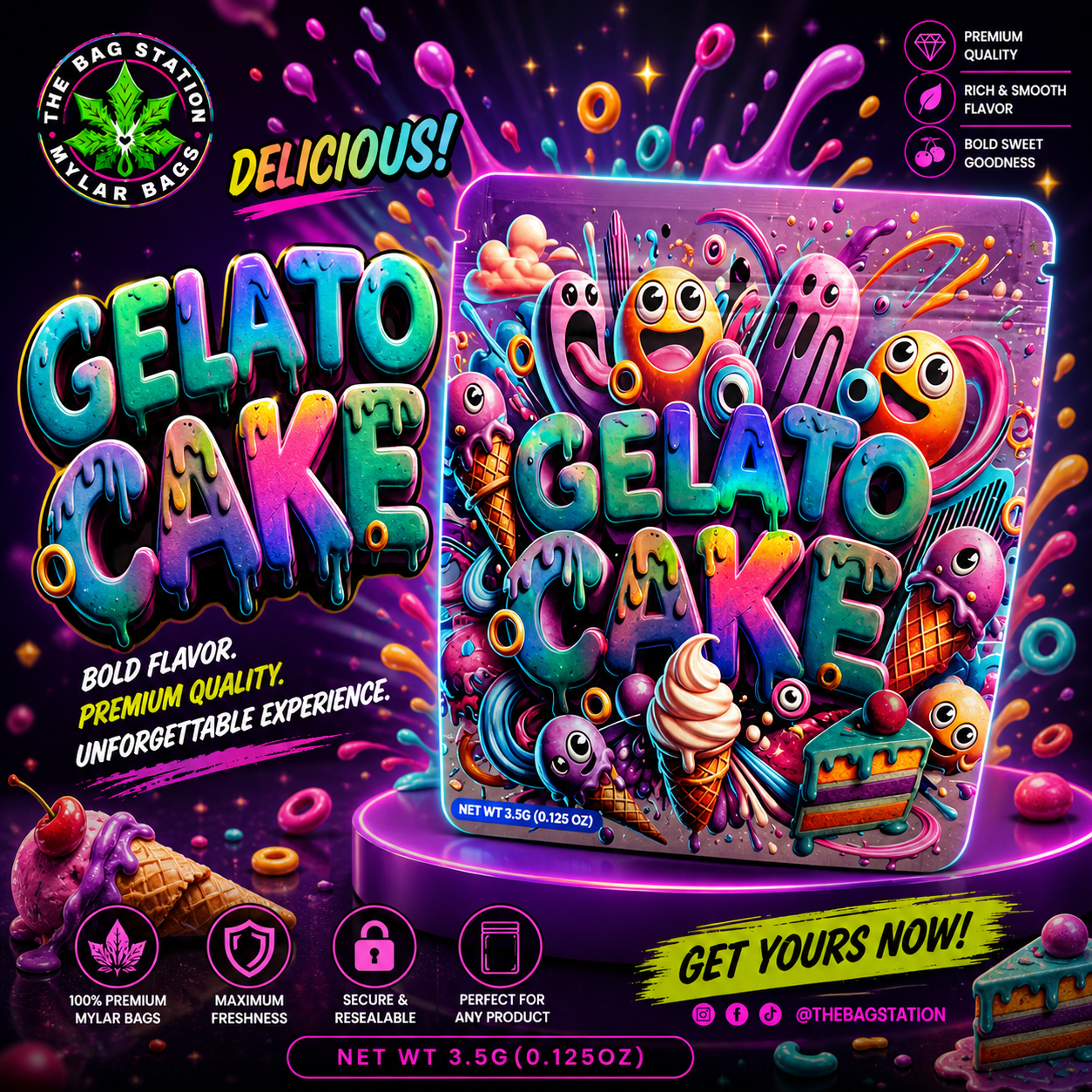 Gelato Cake Mylar Bags – Rich Look, Premium Protection