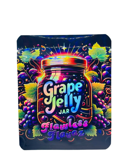 Grape jelly jar 3.5G Mylar bag.