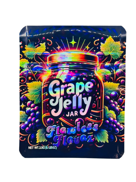 Grape jelly jar 3.5G Mylar bag