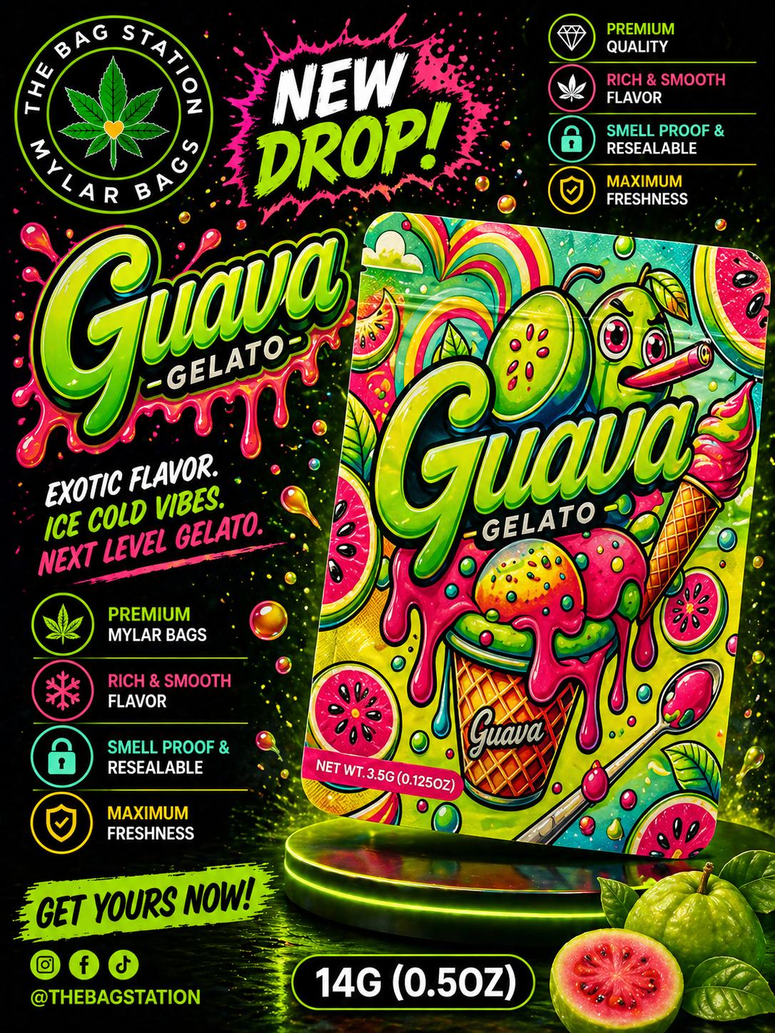 Guava Mylar Bags – Tropical Style, Fresh Protection