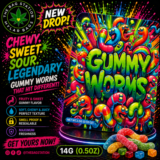 Gummy Worms Mylar Bags – Fun Look, Fresh Protection