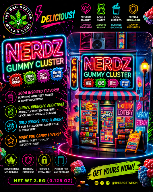 Nerdz Mylar Bags – Colorful Smell Proof Packaging