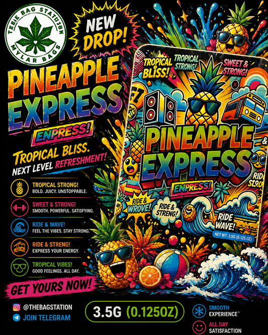 Pineapple Express Mylar Bags – Tropical Look, Fresh Protection