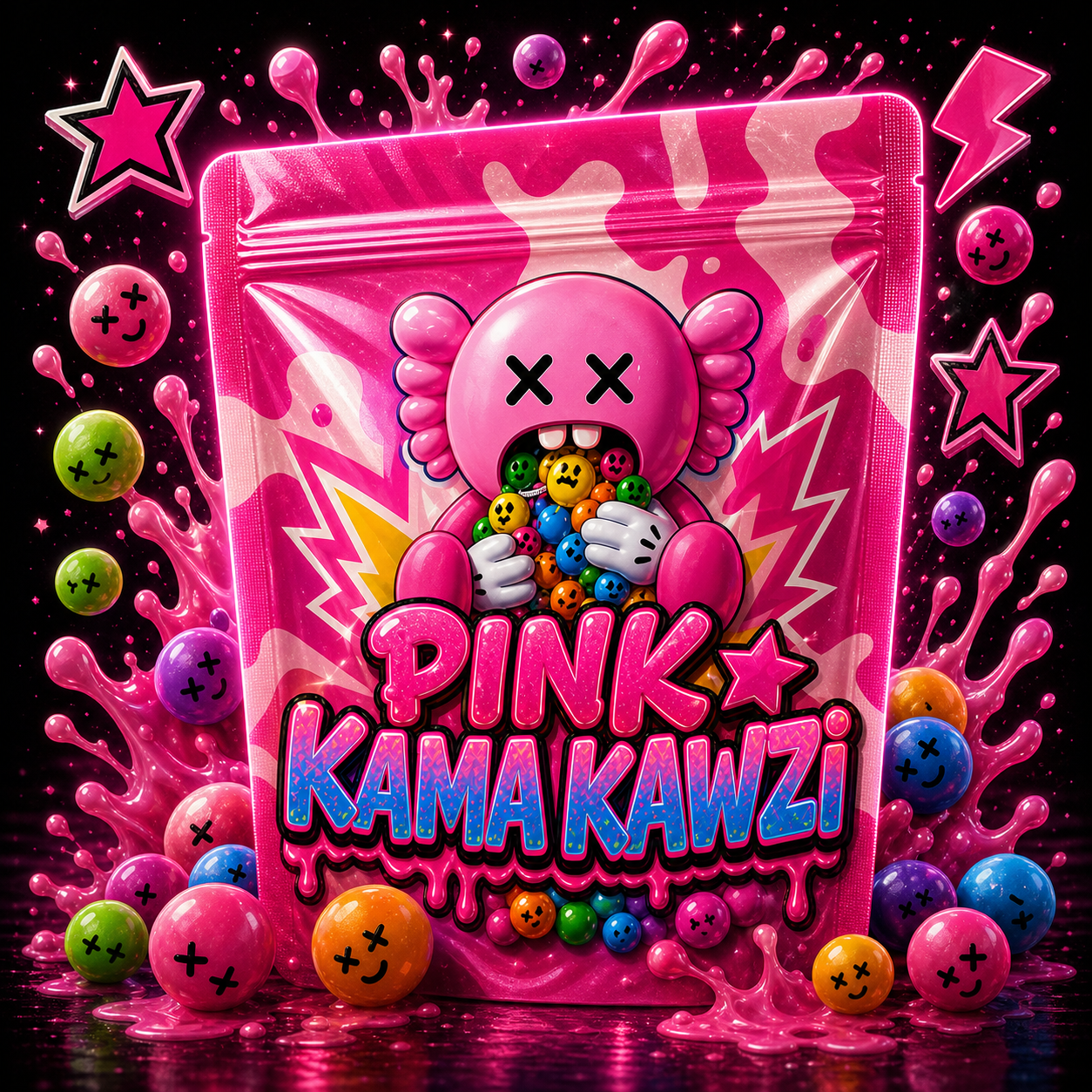 Pink Kama Kawzi Mylar Bags – Premium Smell Proof Packaging