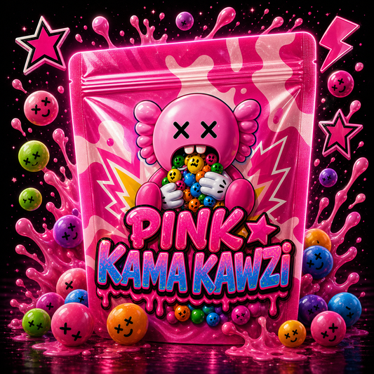 Pink Kama Kawzi Mylar Bags – Premium Smell Proof Packaging