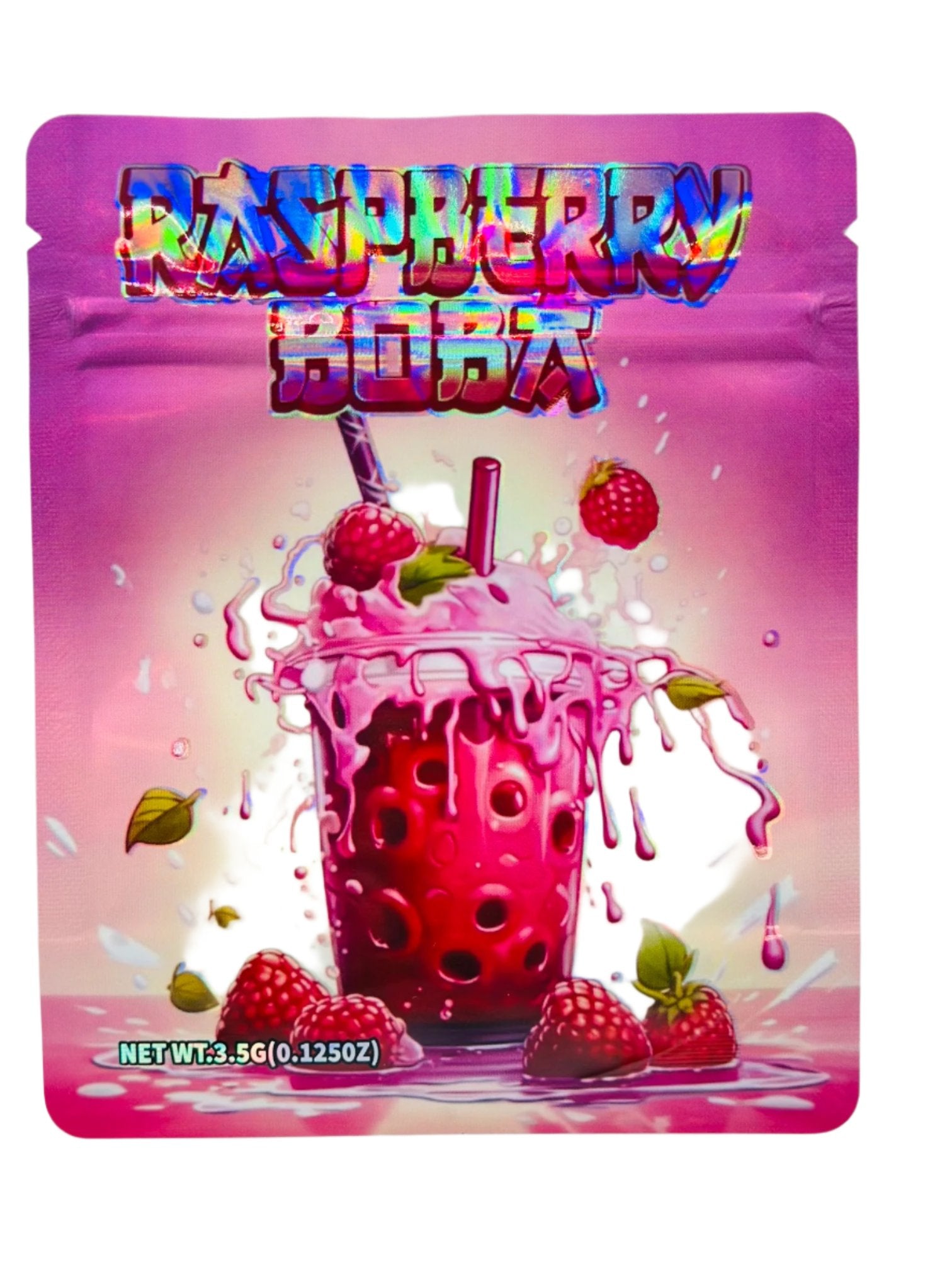 RASPBERRY BOBA 3.5G Mylar Bags