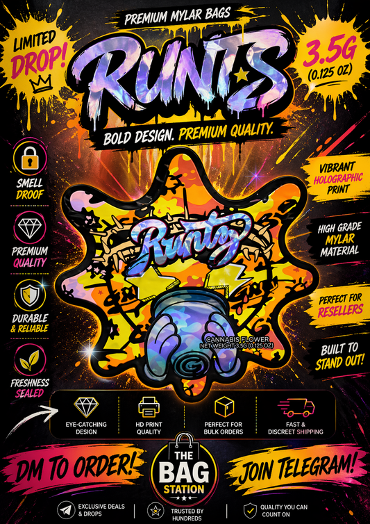 Runtz Mylar Bags – Colorful Smell Proof Packaging