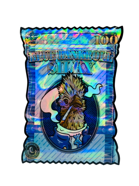 SILKY BLUE BANKROLL 3.5G MYLAR BAGS