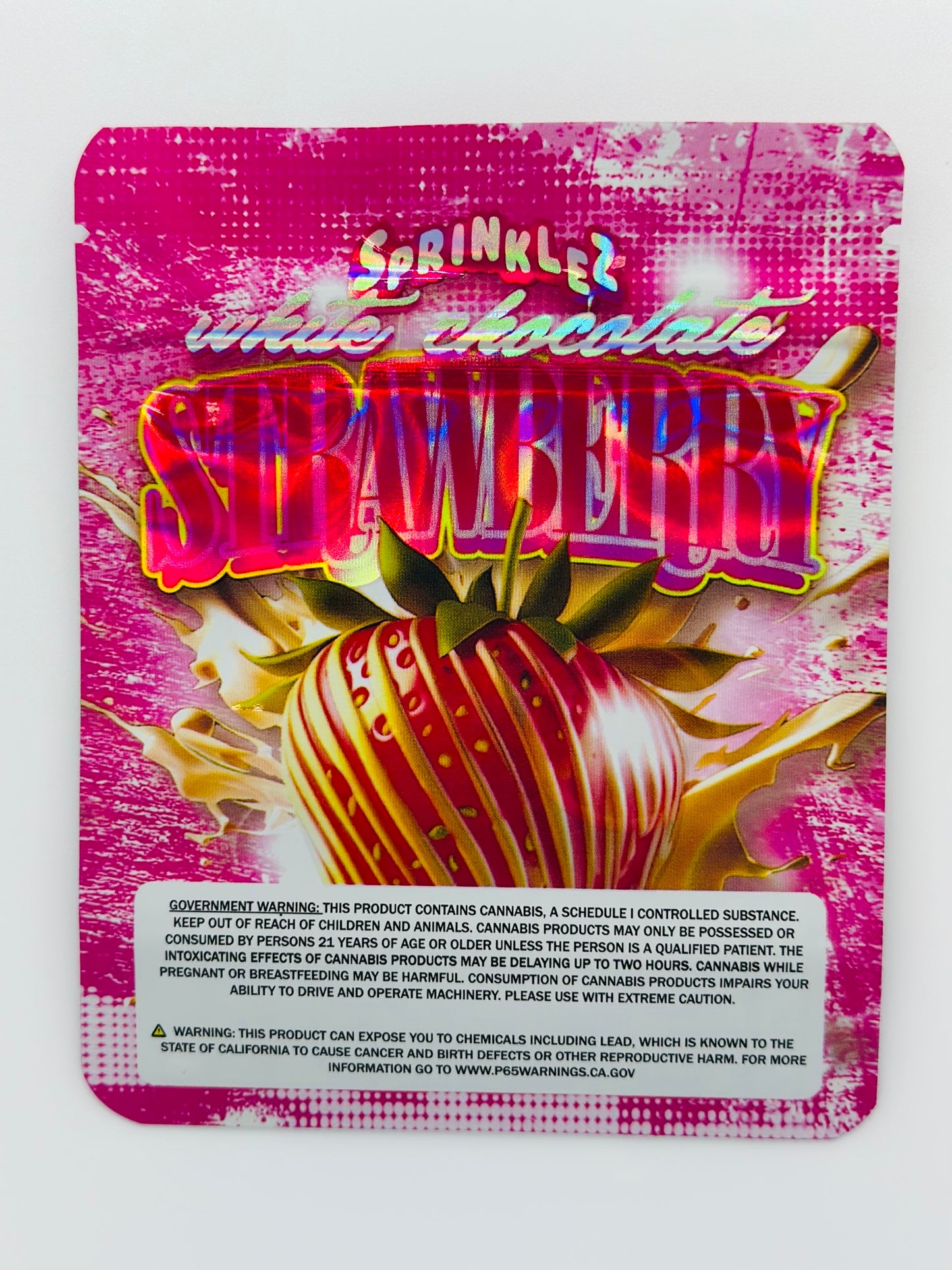 SPRINKLEZ White Chocolate Strawberry 3.5G Mylar bag