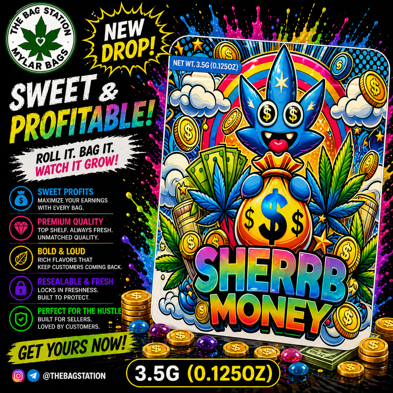Sherb Money Mylar Bags – Premium Look, Strong Protection