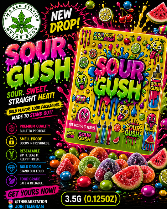 Sour Gush Mylar Bags – Tangy Look, Fresh Protection