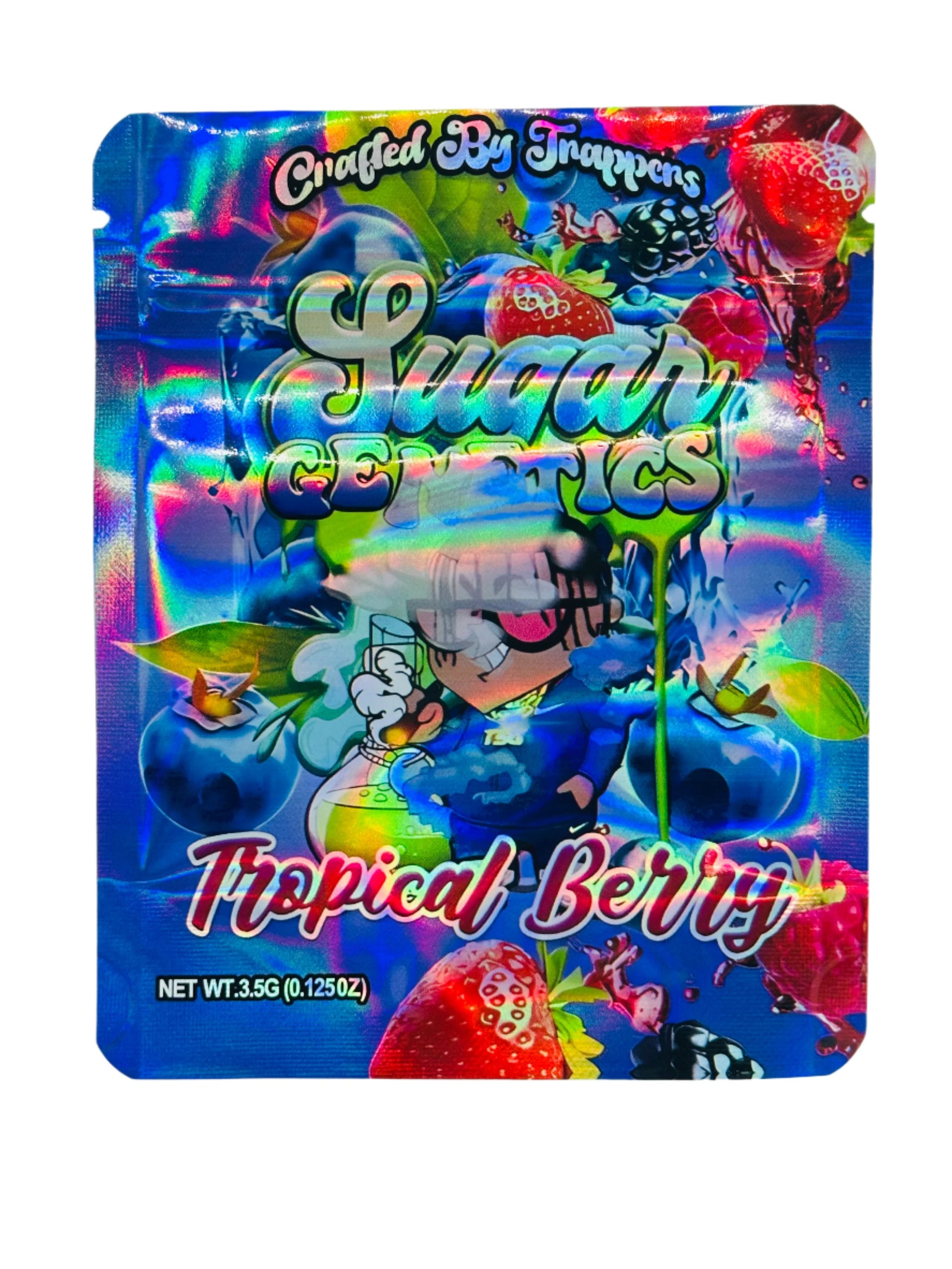 Sugar Genetics Tropical Berry 3.5G Mylar Bag.