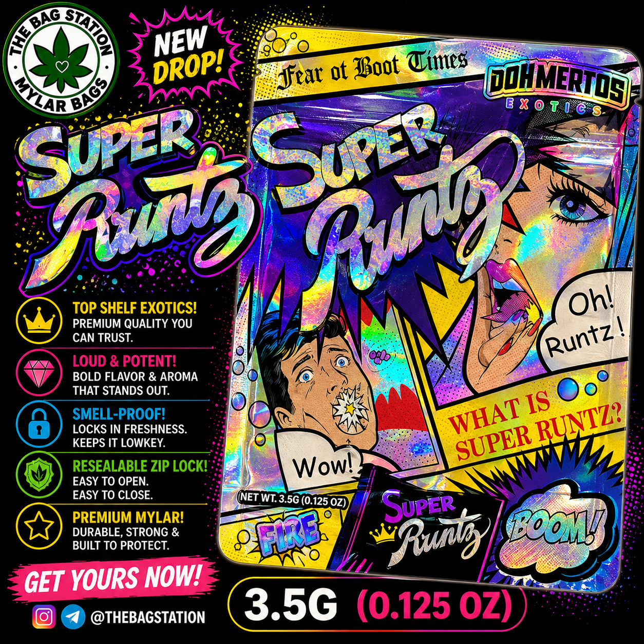 Super Runtz Mylar Bags – Bright Look, Strong Protection